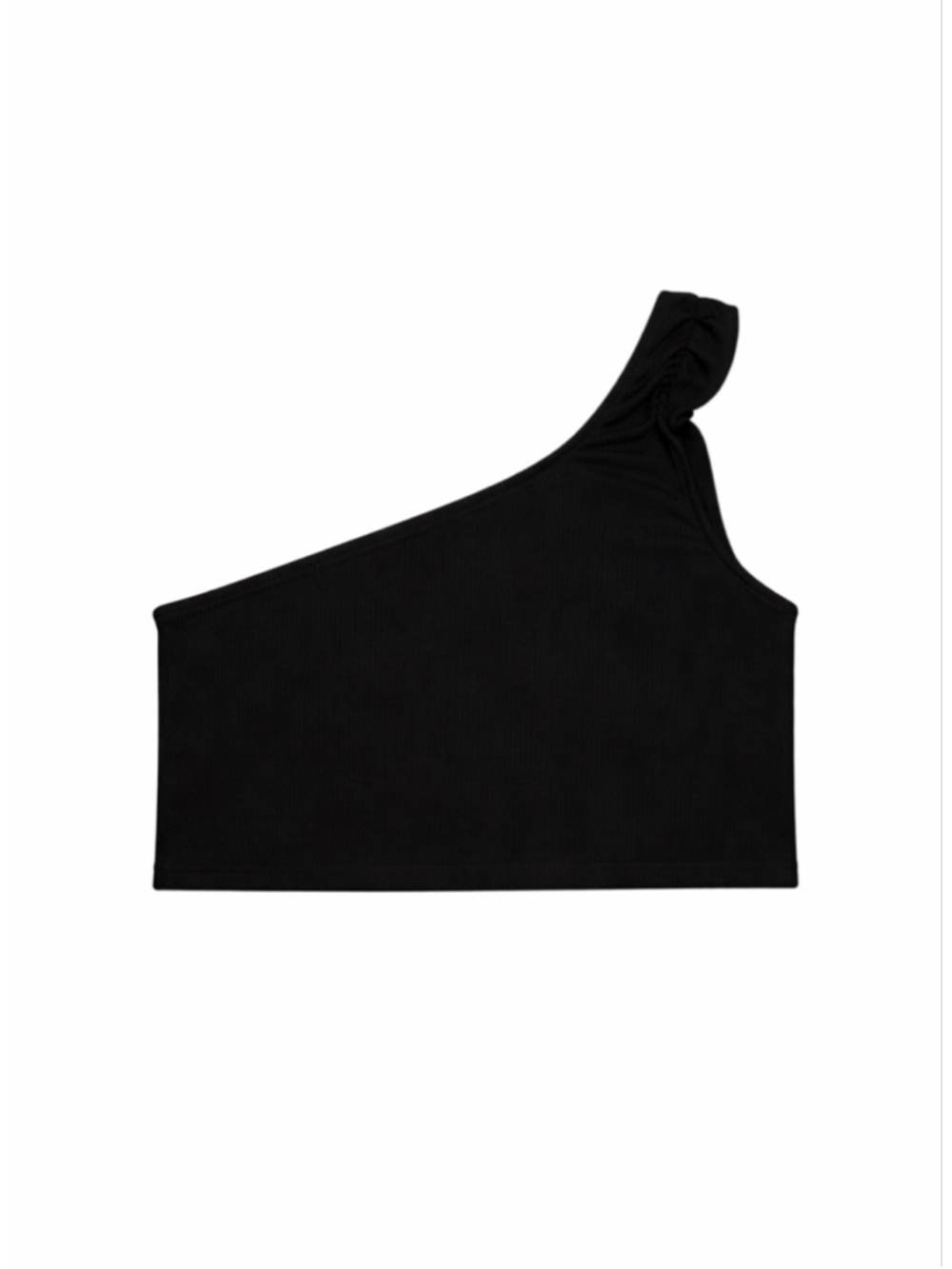Women's Love, Fire Black One Shoulder Ribbed Crop Top 1X - Picture 10 of 10